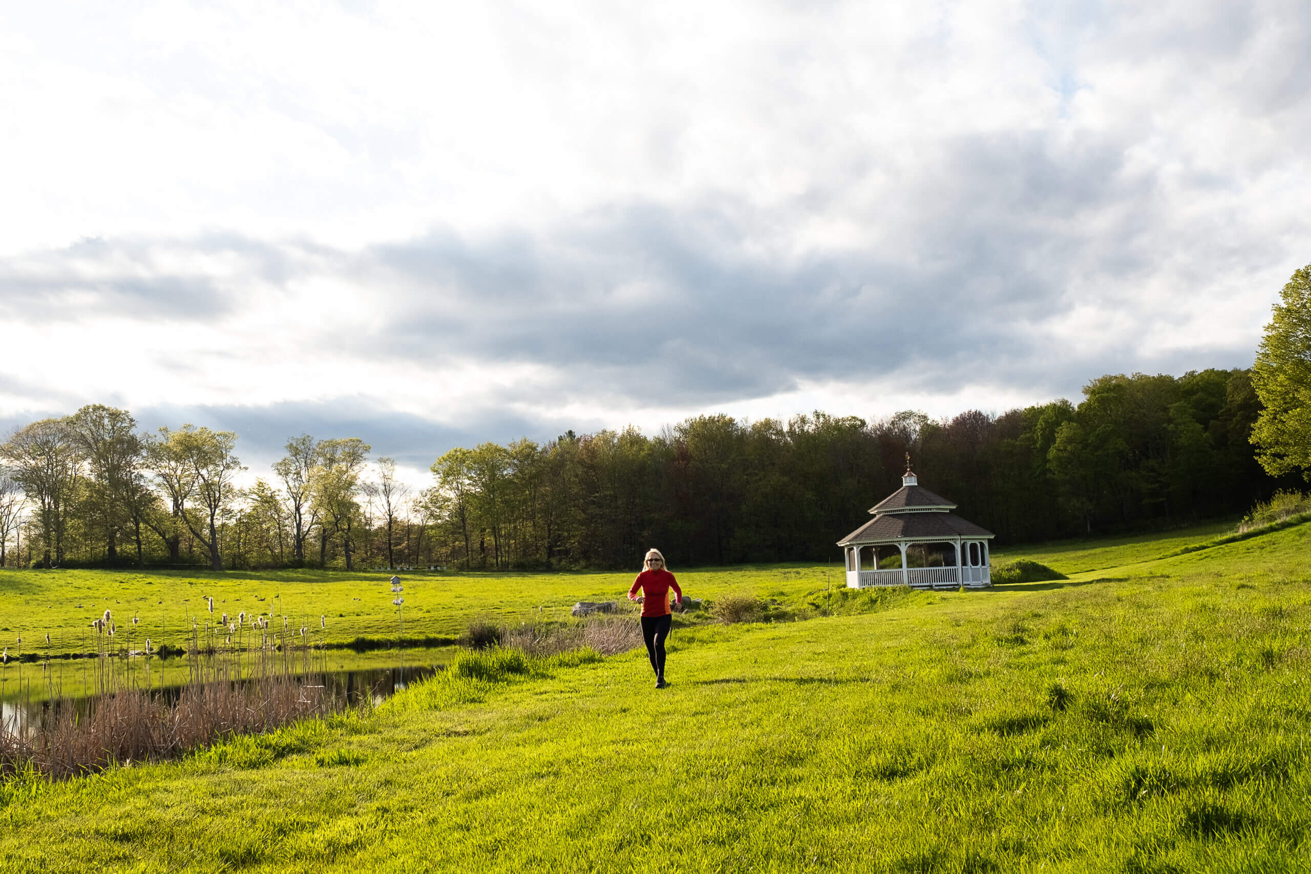 Running with "Boundless Energy" through the fields at Fort Hill Farms