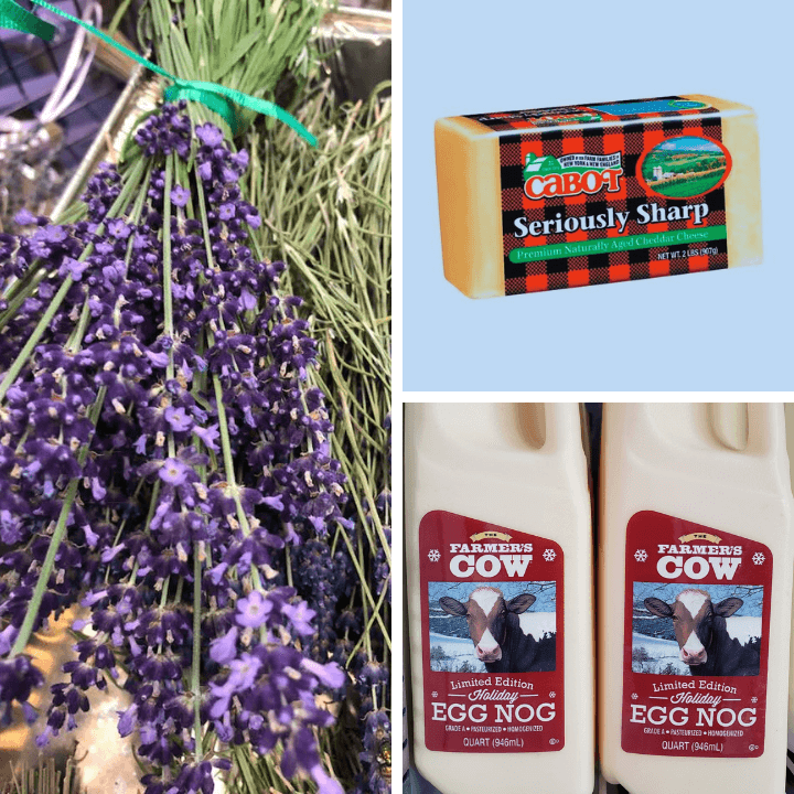 Dried lavender, Cabot cheese and Farmer's Cow Egg Nog